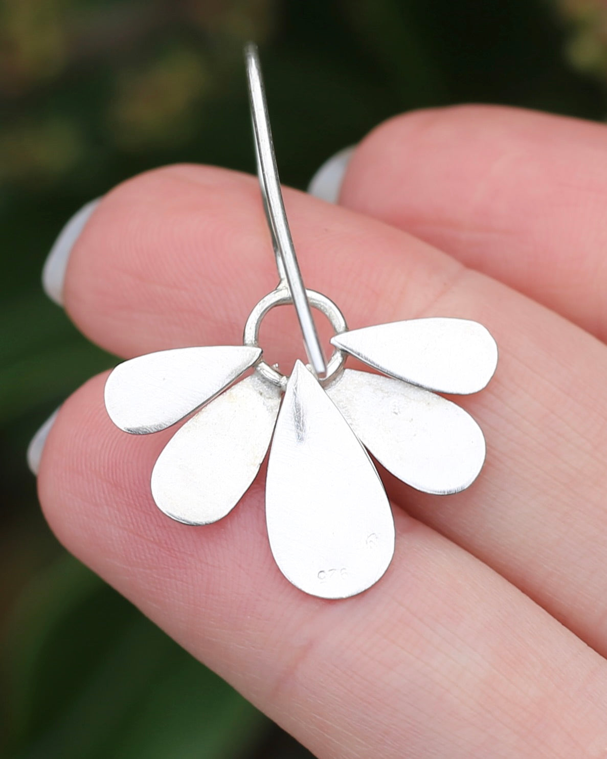 Hand Made Floral Inspired Earring Wires, Sterling Silver, 3.83g