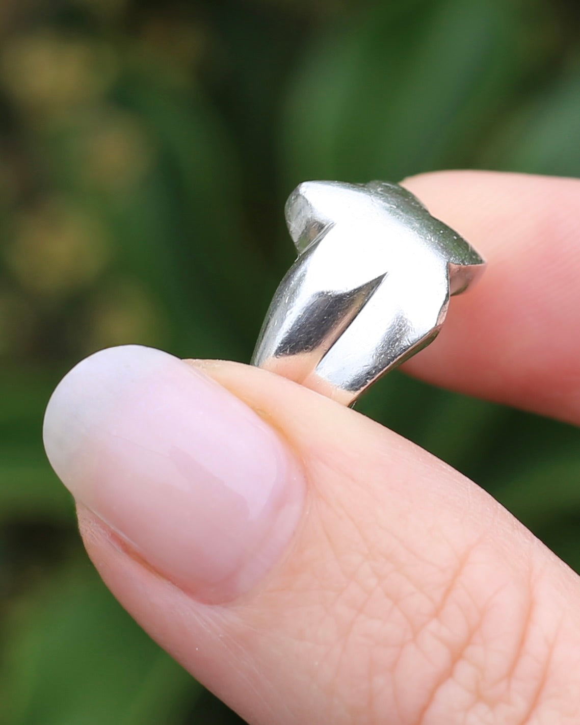 Chunky Vintage Silver Star Ring, Sterling Silver, size L or 5.75, 9.78g
