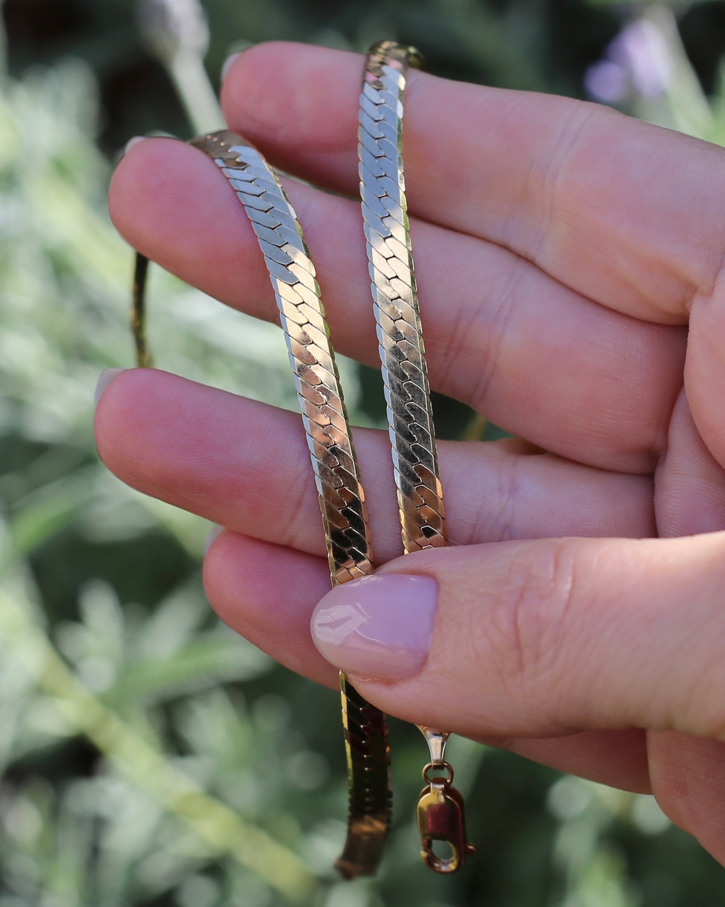 Italian Made 5mm Herringbone Slinky Chain, 9ct Yellow Gold, 42cm 13.35g