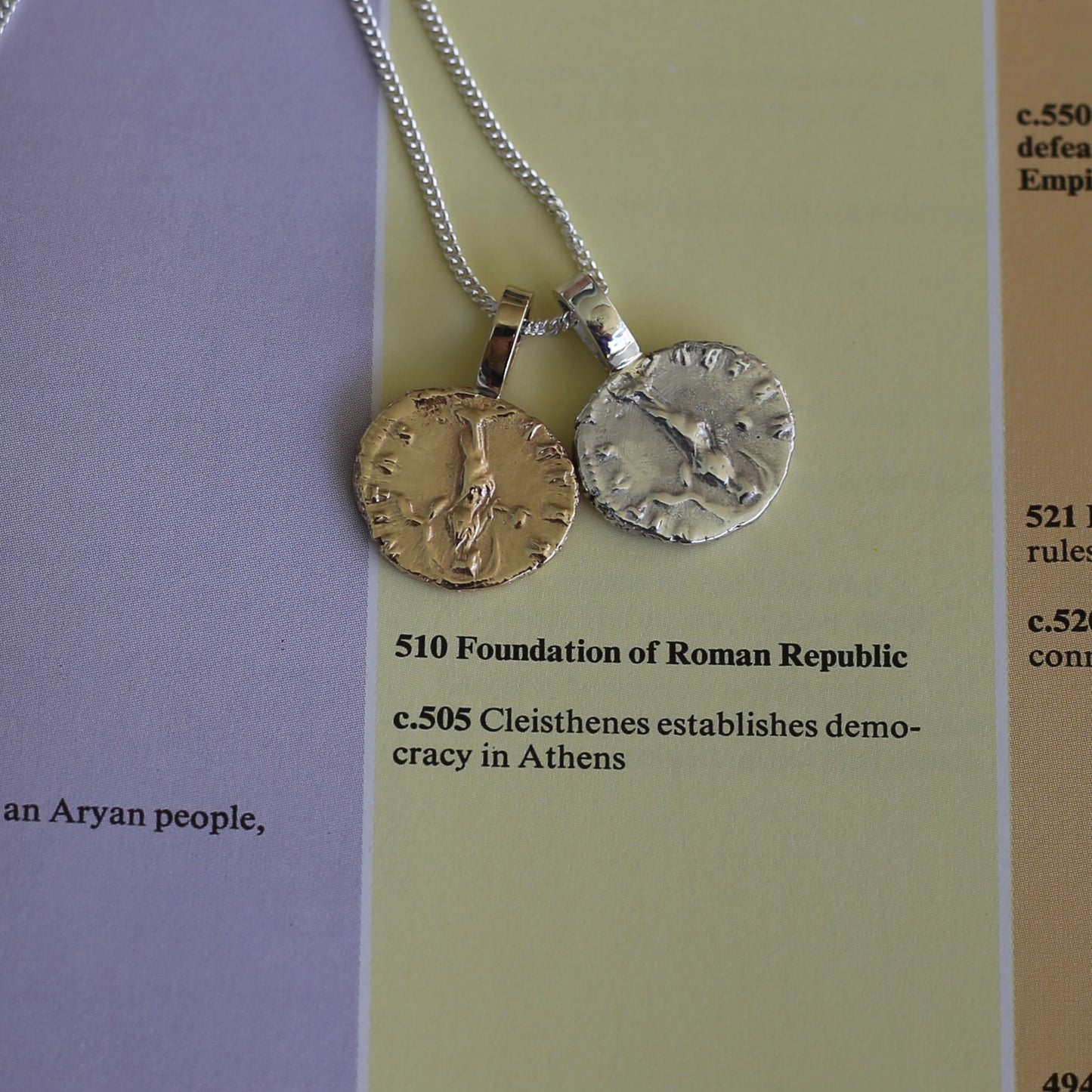 Faustina the Elder Coin Pendant,Cast From a 141-161AD Silver Denarius, avail in  Silver and Gold