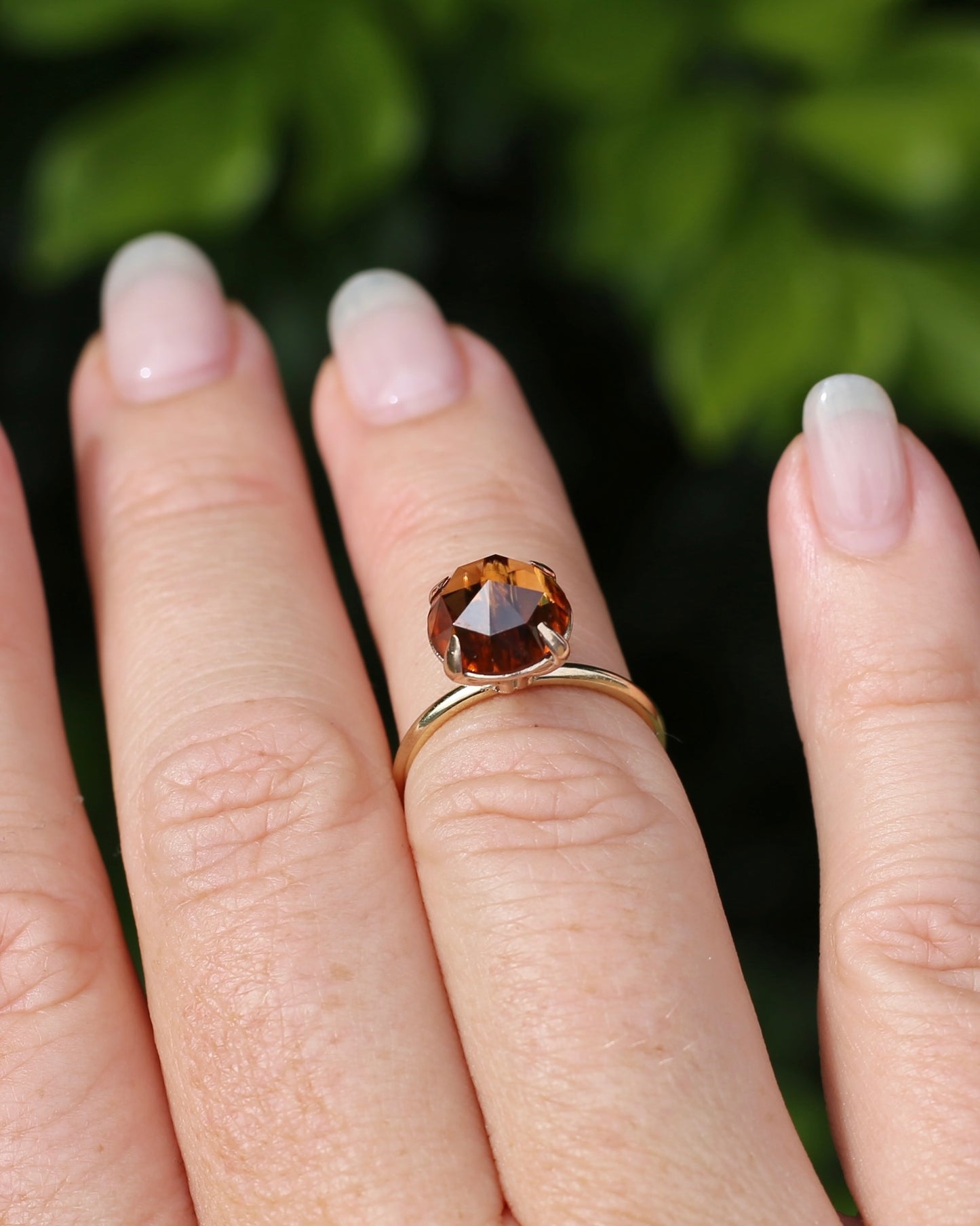 3.87ct Rose Cut Australian Zircon Ring, Claw Set in 9ct Yellow Gold, size 5.25 or K, 2.40g