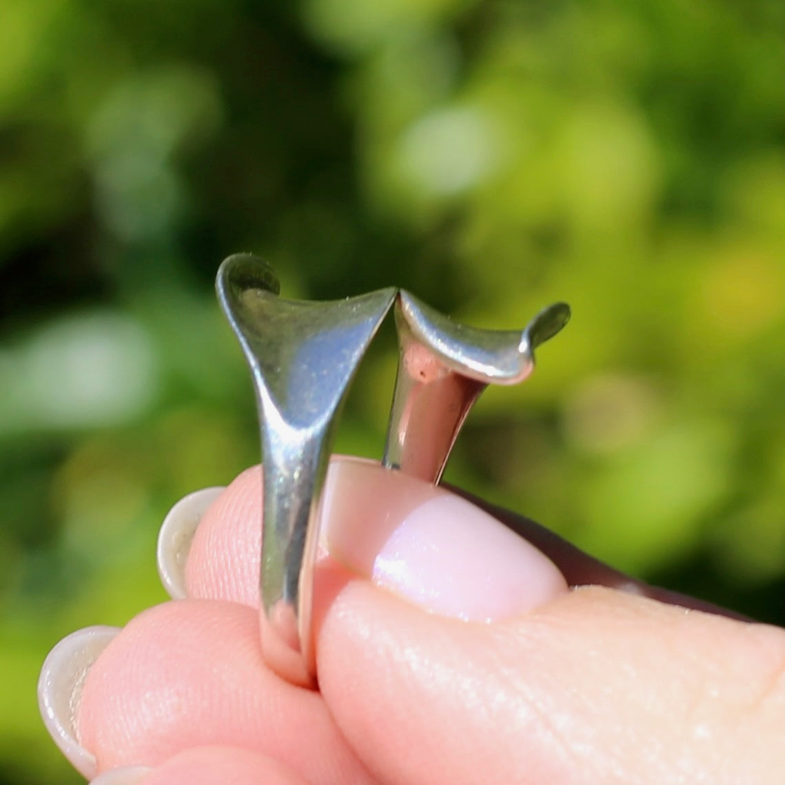 Two leaf Silver Ring, Sterling Silver, sizeable