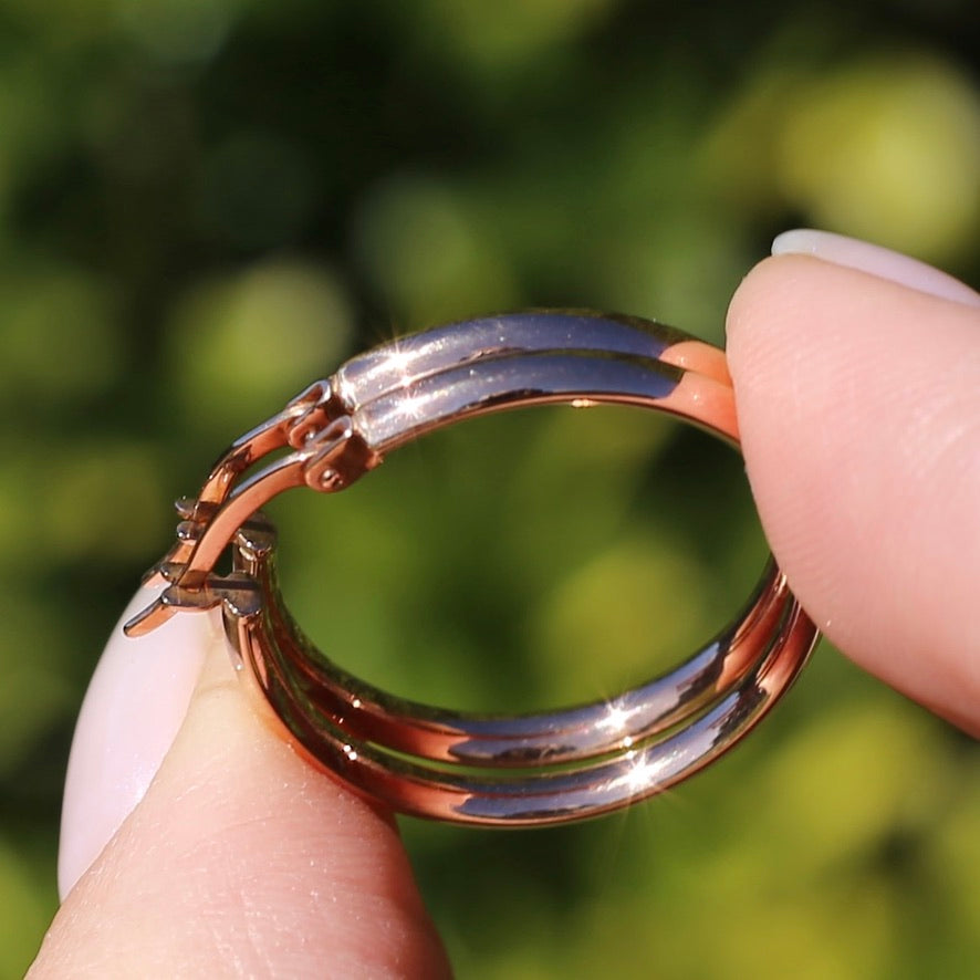 24mm Rose Gold Hoops, 9ct Rose Gold, 1.22g