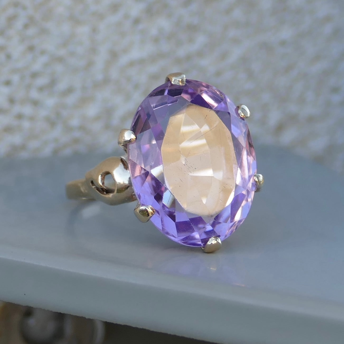 Vintage amethyst sale cocktail ring