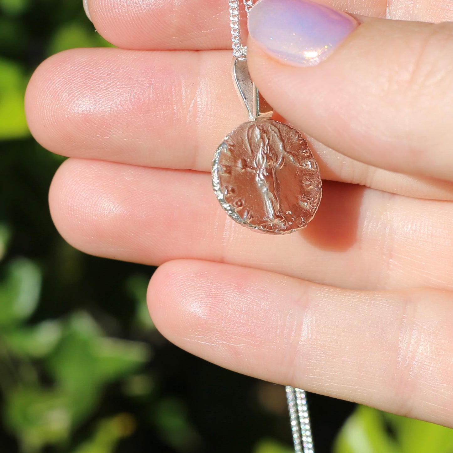 Eternity Pendant - Roman Goddess Aeternitas or Providentia, Cast From a 141-161AD Silver Denarius, avail in  Silver and Gold