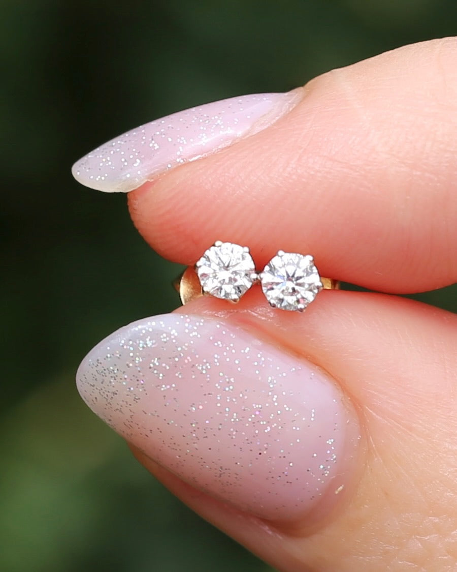 0.3ct Natural Diamond Screw Back Studs, 18ct Yellow Gold, 1.02g