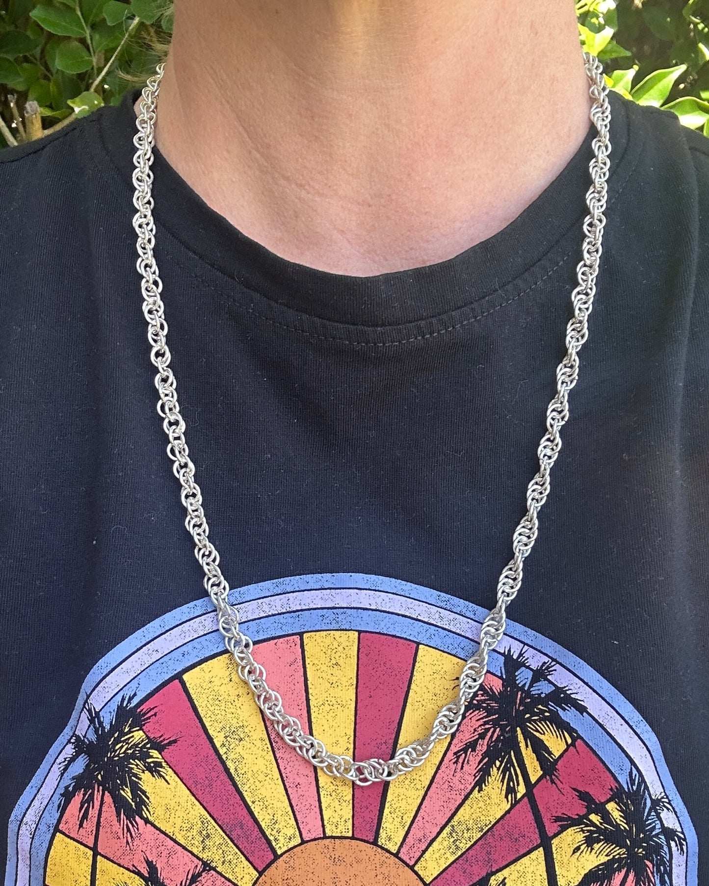 62cm Twisted Double Cable Silver Chain, 38.96g