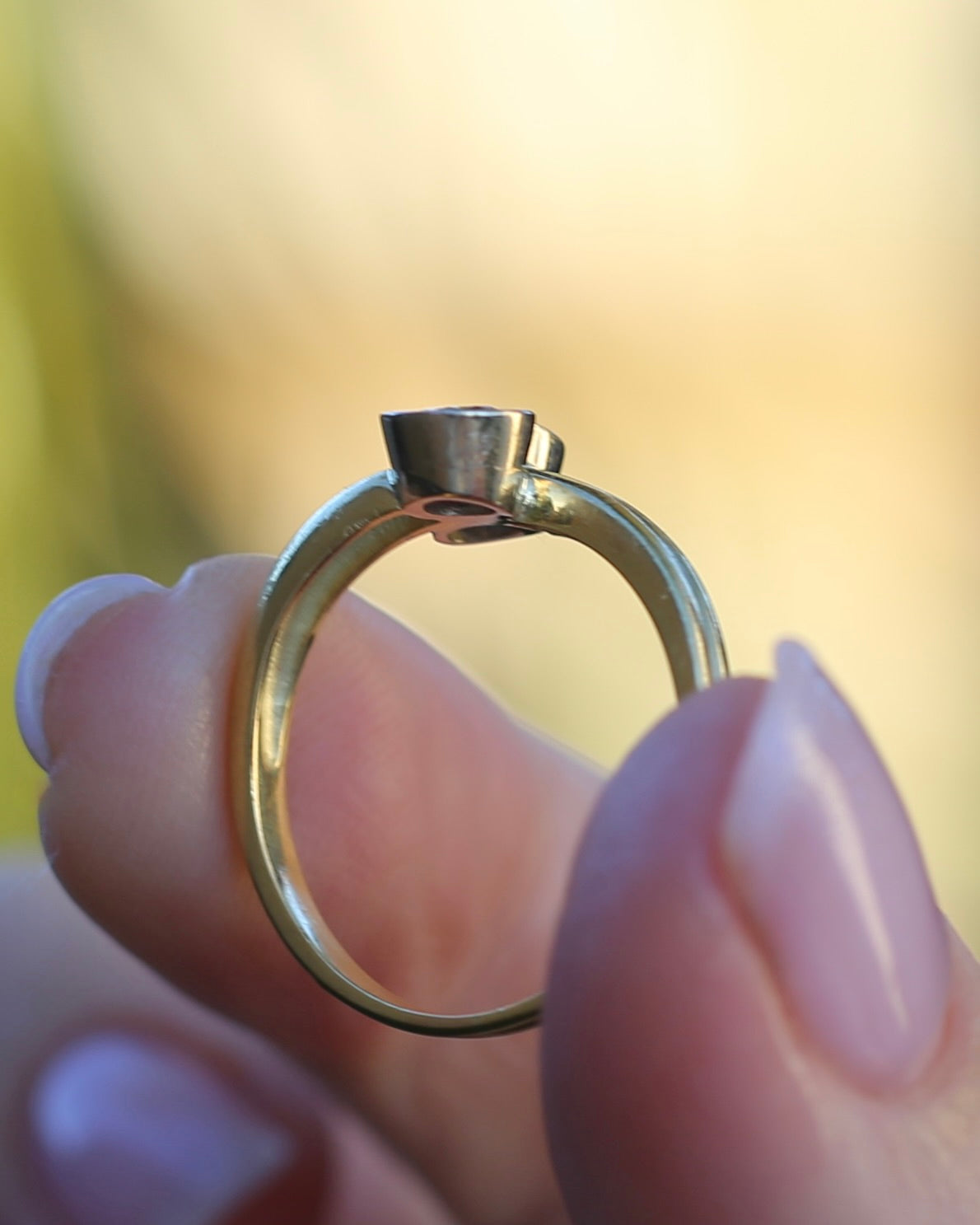 Vintage Toi Et Moi Two Stone Natural Diamond Ring, 18ct Yellow and White Gold Ring, size P1/2 or just over 7.75, 4.42g, with valuation