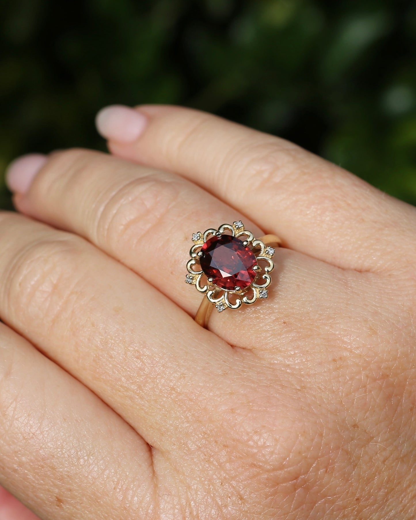 Vintage 3.48ct Natural Zircon and Diamond Ring, 9ct Yellow Gold , size O or 7.25 with valuation