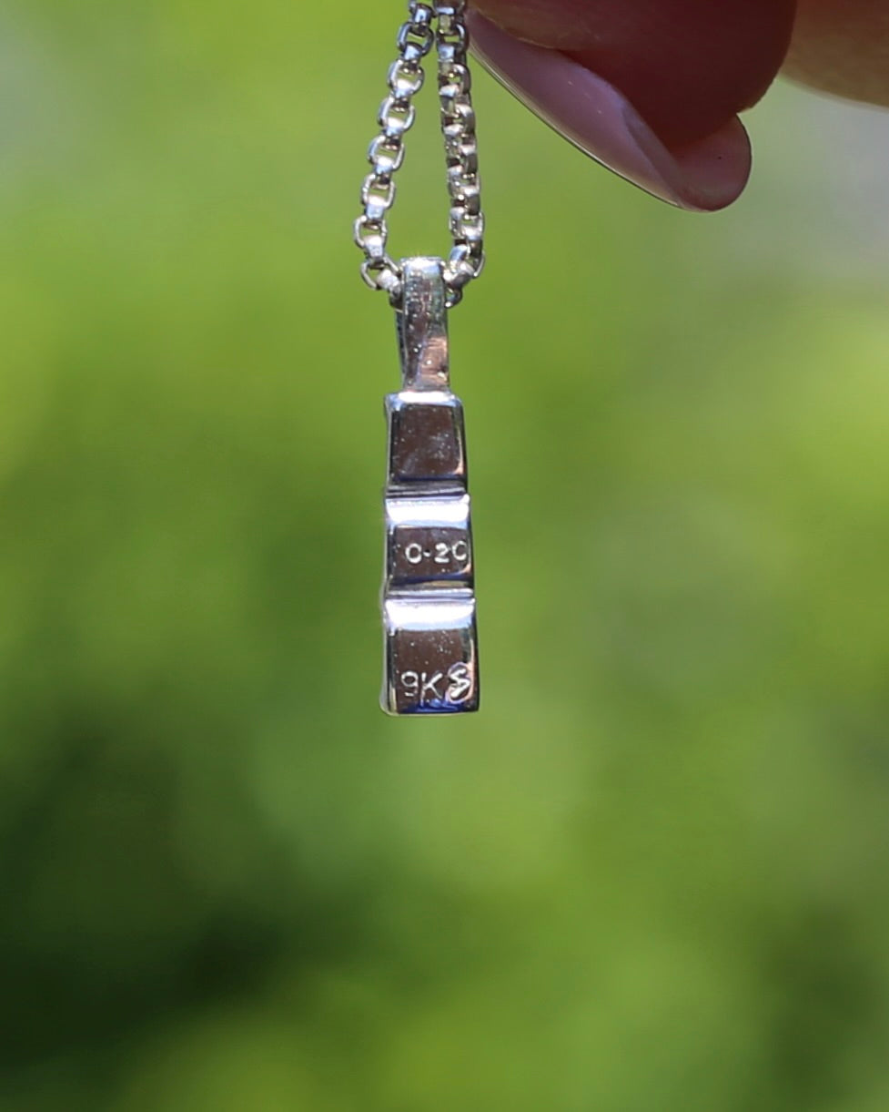 Second Glance - 0.2ct Natural Diamond Trilogy Pendant, 9ct White Gold, 0.87g