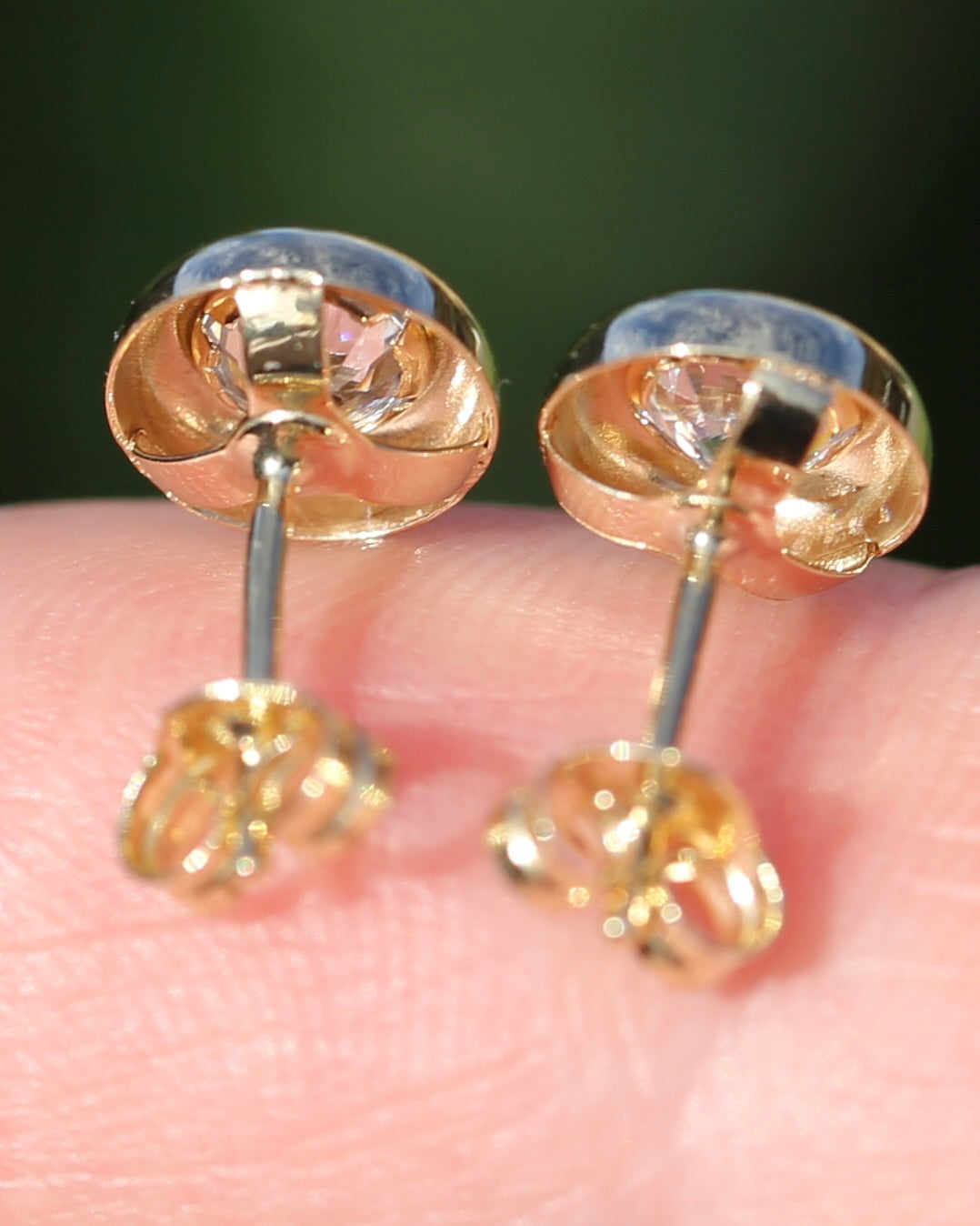 7mm Round Gold Bezel Set Studs, 9ct Yellow Gold, 0.65g