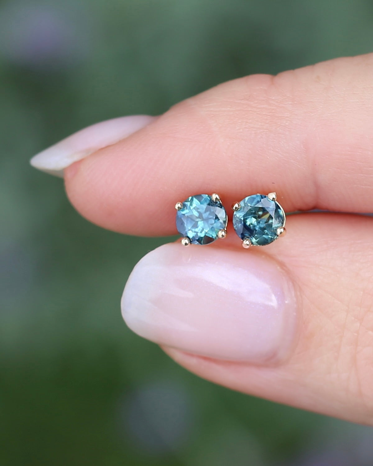 1.2ct Parti Sapphire Studs, 9ct Yellow Gold, 0.76g