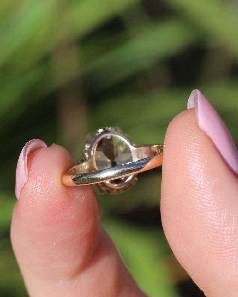 5.68ct Oval Natural Australian Zircon, In 1973 Birmingham Made Ring, 9ct Yellow Gold, size O1/2 or 7.5, 3.41g