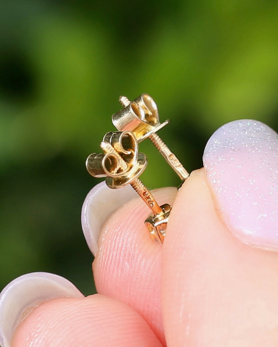 0.3ct Natural Diamond Screw Back Studs, 18ct Yellow Gold, 1.02g