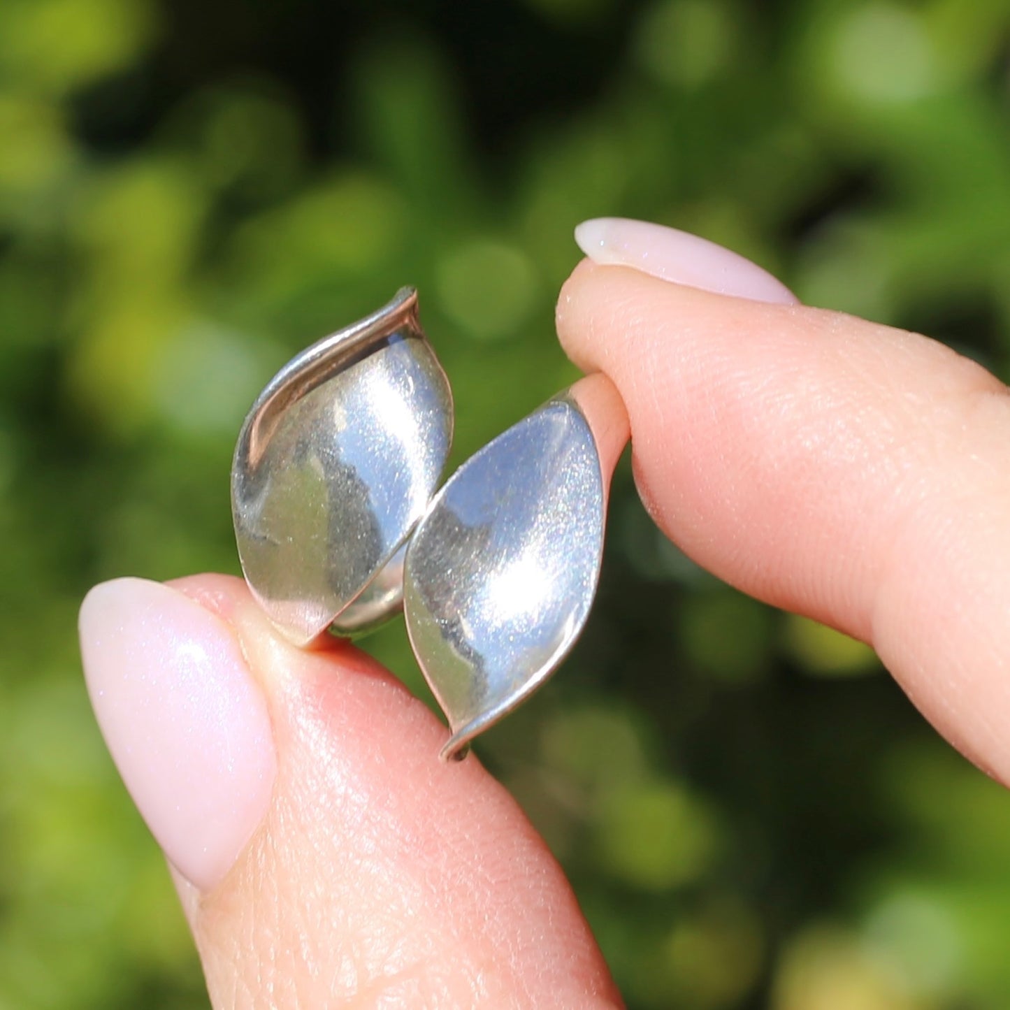 Two leaf Silver Ring, Sterling Silver, sizeable