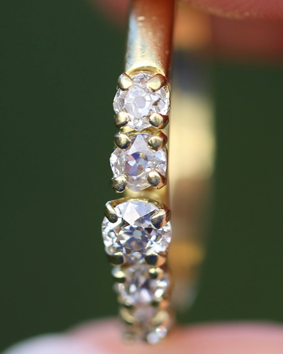 Five Stone Old Cut Diamond Ring approx 0.85ct, Claw Set, 18ct Yellow Gold, size T or 9.5