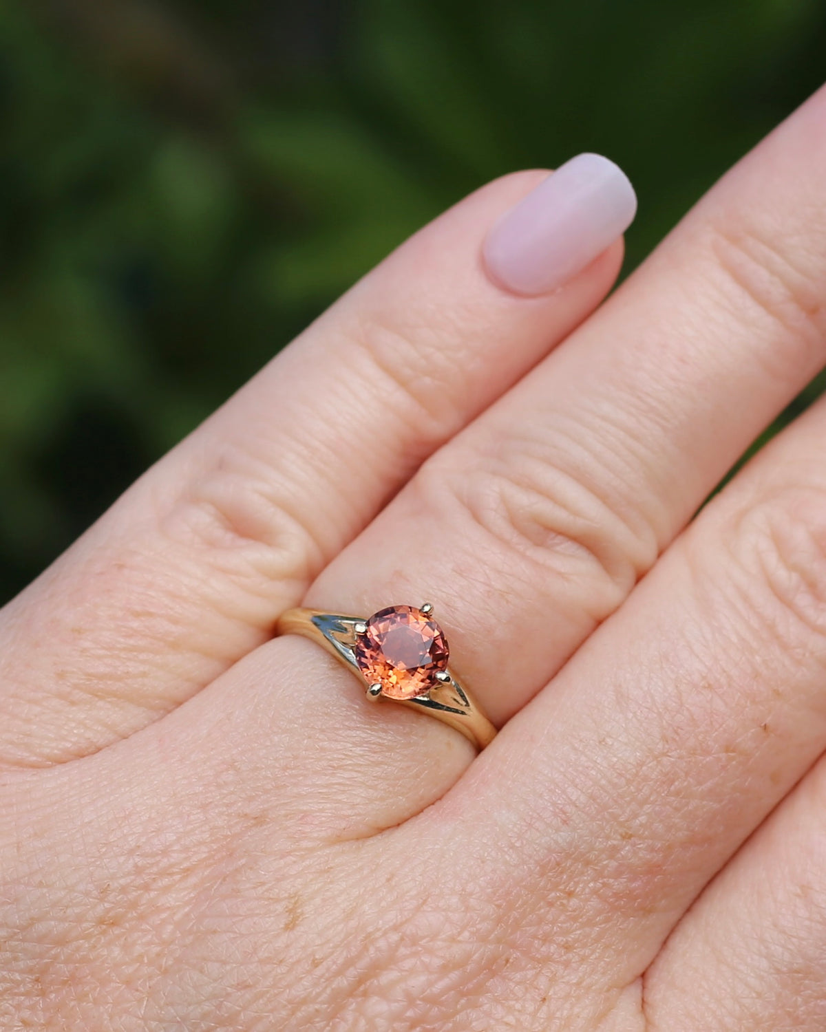 1.4ct Natural Peachy Orange Tourmaline Ring, 9ct Yellow Gold, size N1/2 or 7, 1.51g