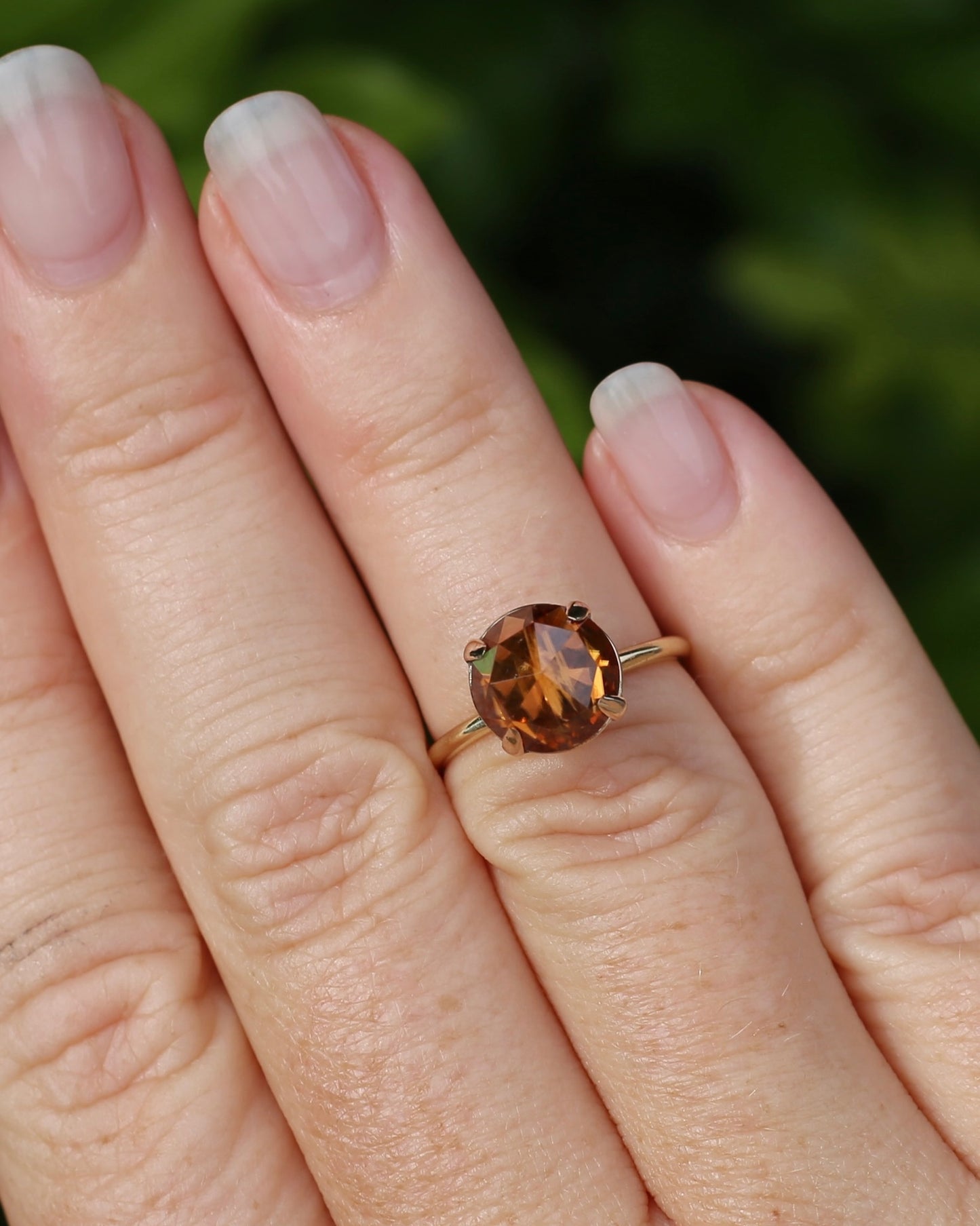 3.87ct Rose Cut Australian Zircon Ring, Claw Set in 9ct Yellow Gold, size 5.25 or K, 2.40g