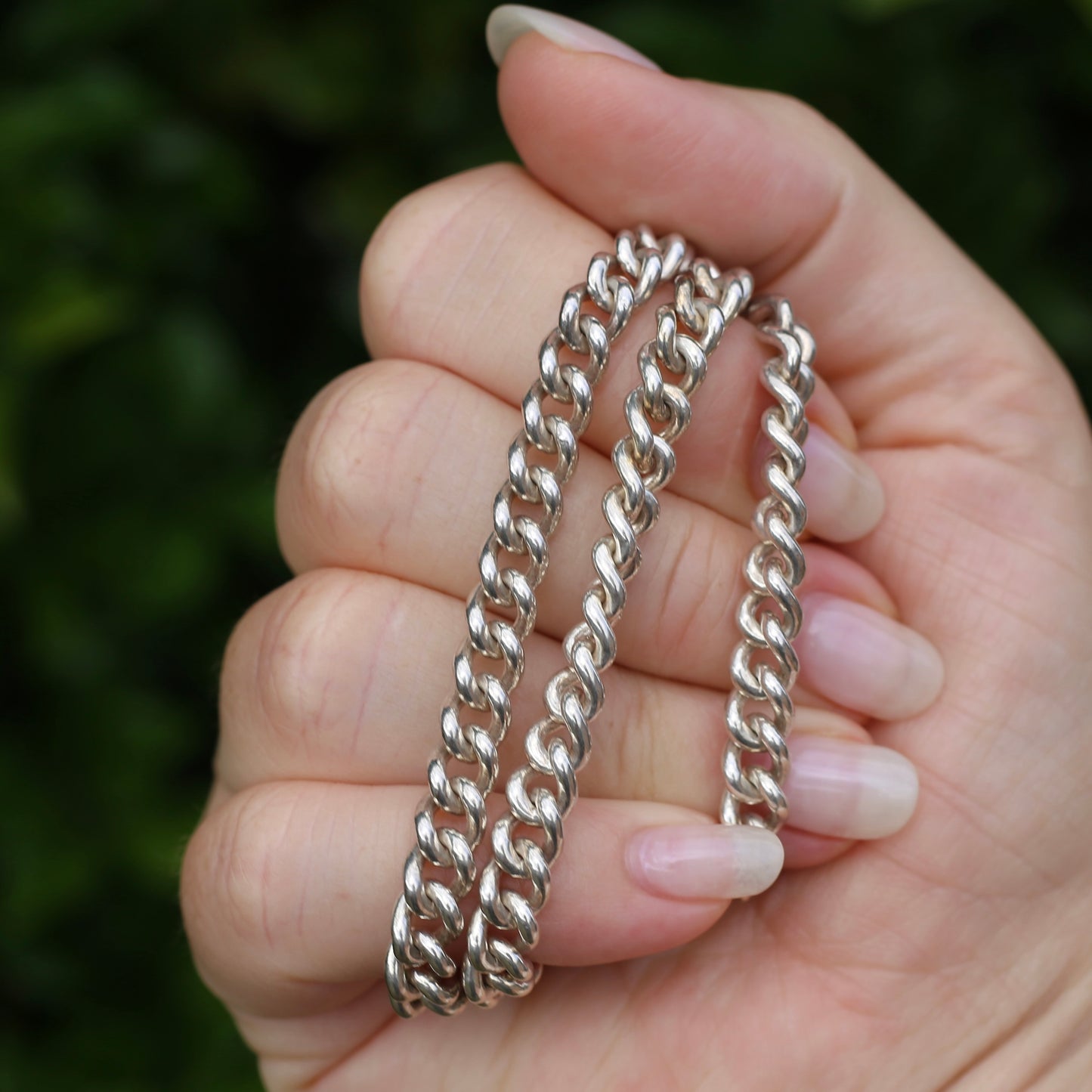 Silver Curb Chain with Italian Bolt Clasp, 45cm, 52.1g