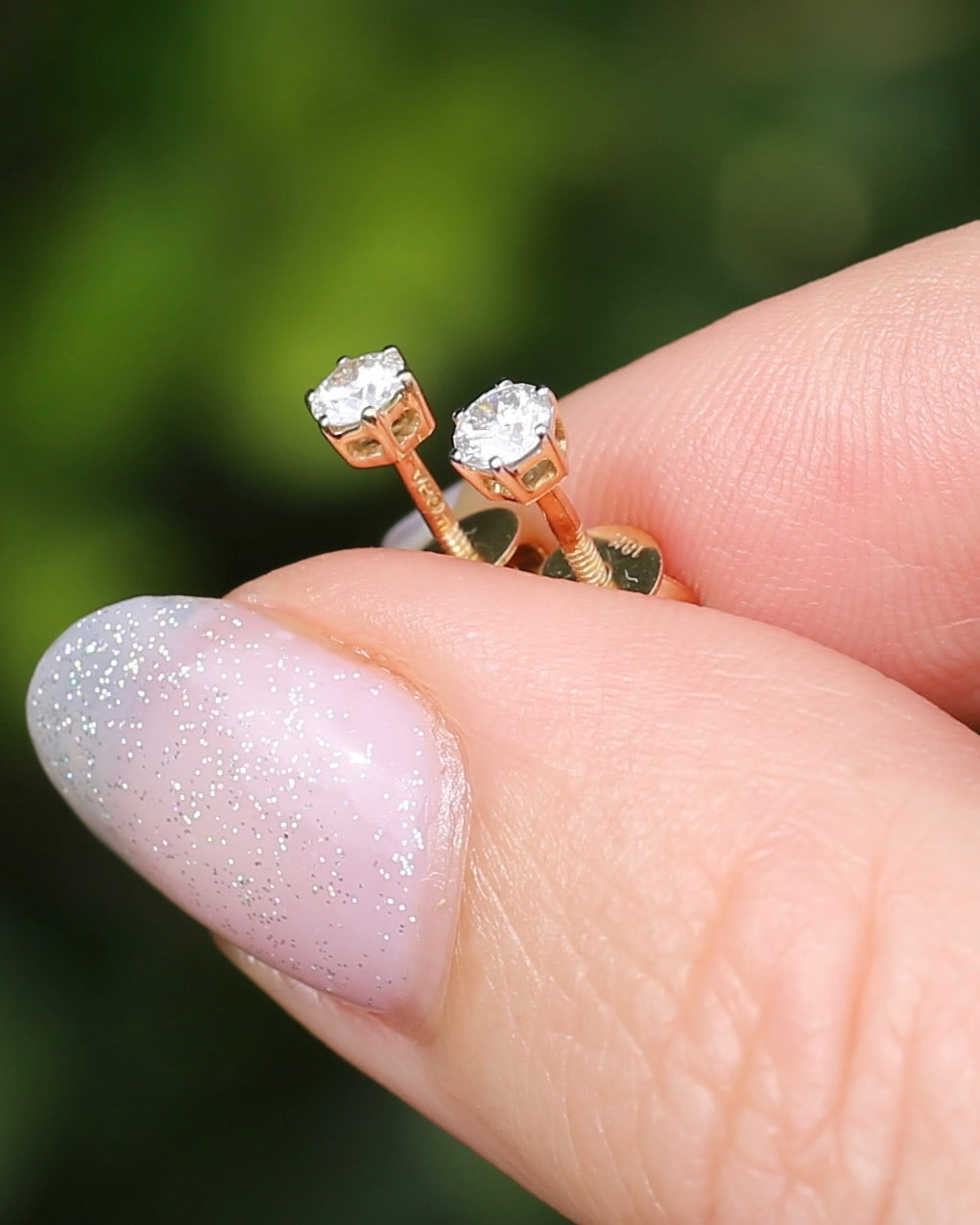 0.3ct Natural Diamond Screw Back Studs, 18ct Yellow Gold, 1.02g