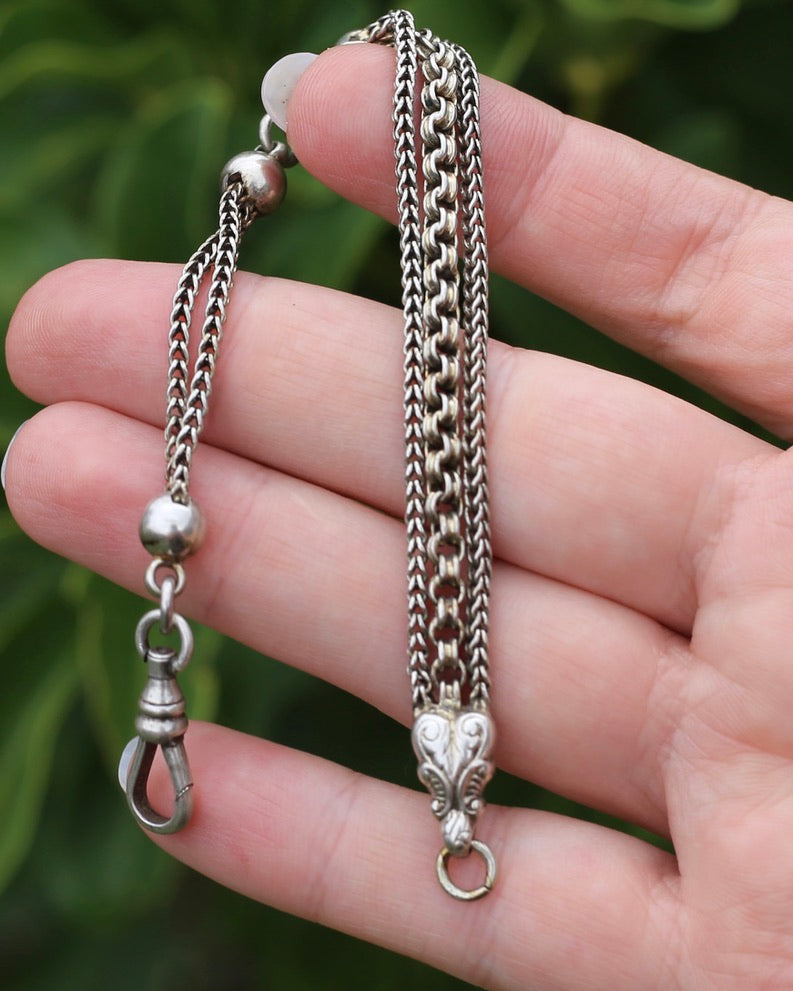 Vintique Albertina Bracelet or Extender with Swivel Albert Clasp, 18.5cm or 7.25 inches, 11.43g