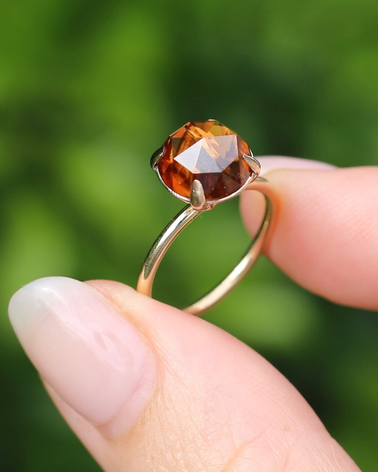 3.87ct Rose Cut Australian Zircon Ring, Claw Set in 9ct Yellow Gold, size 5.25 or K, 2.40g