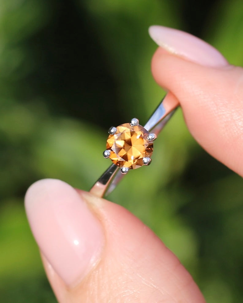 1.9ct Australian Zircon Solitaire, 6 claw set Sterling Silver, size P1/2 or 8, 3.0g