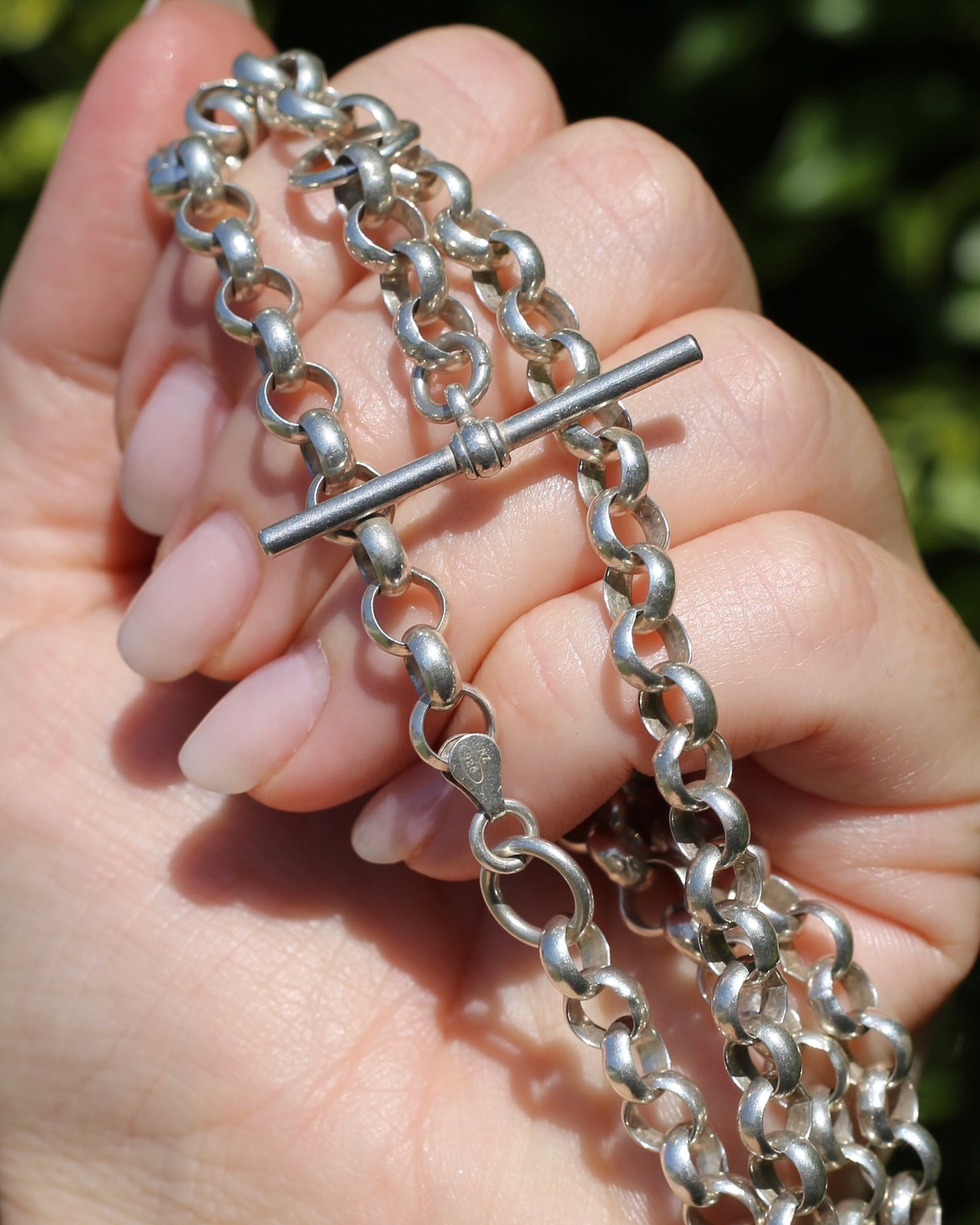 Over the Head 65cm New Zealand Made Silver Belcher Chain with Moving T-bar, 51.5g