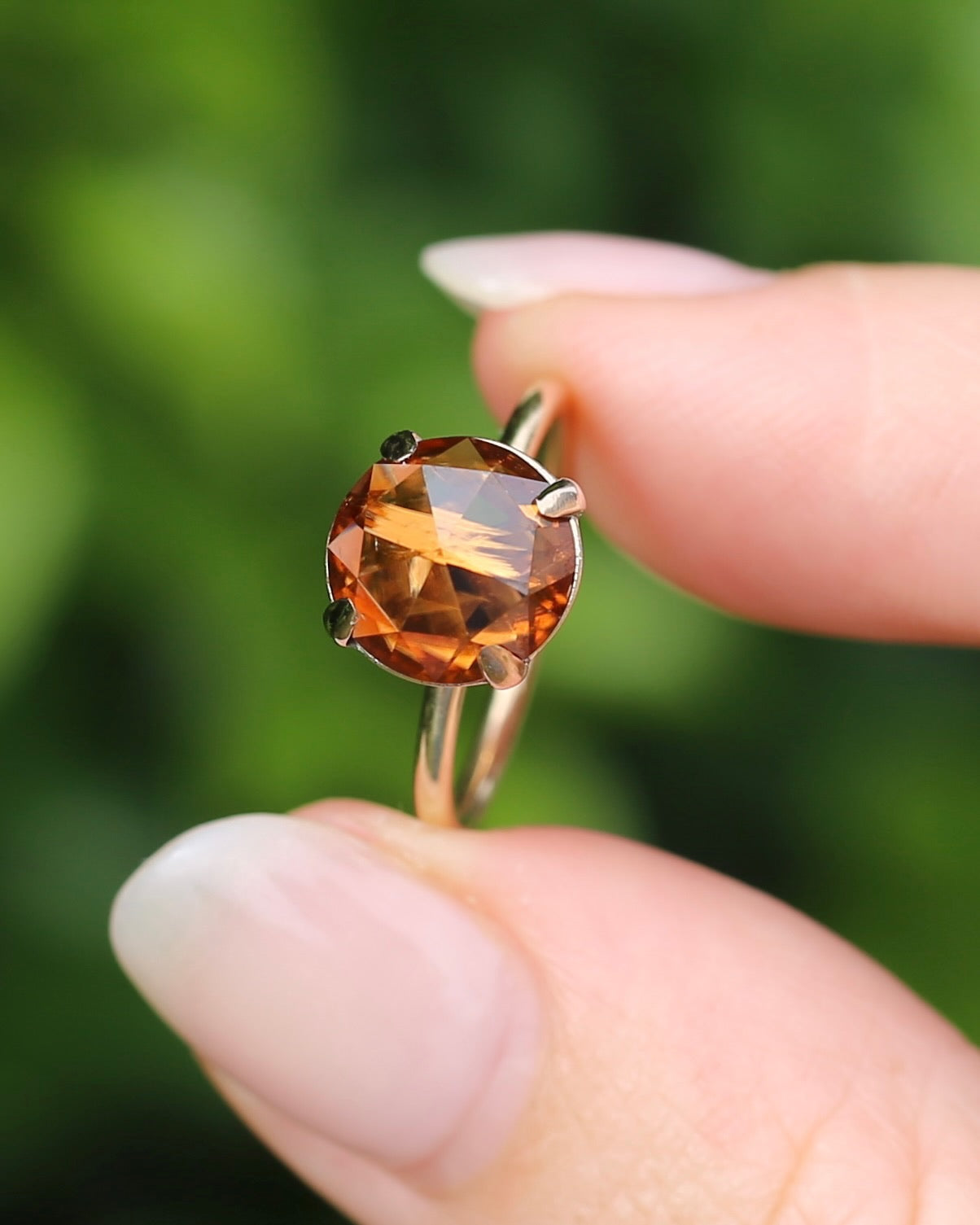 3.87ct Rose Cut Australian Zircon Ring, Claw Set in 9ct Yellow Gold, size 5.25 or K, 2.40g