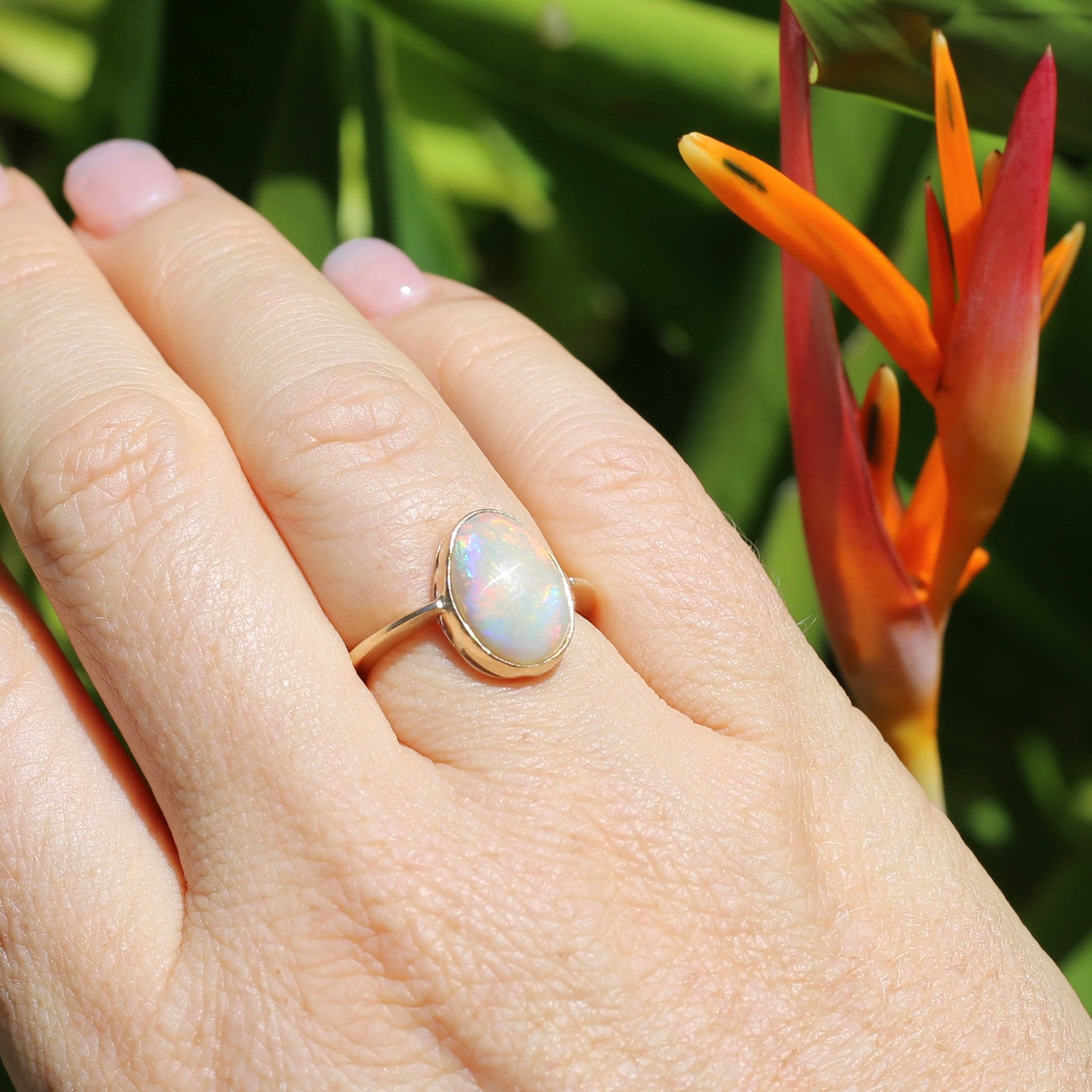 Plain on sale opal ring