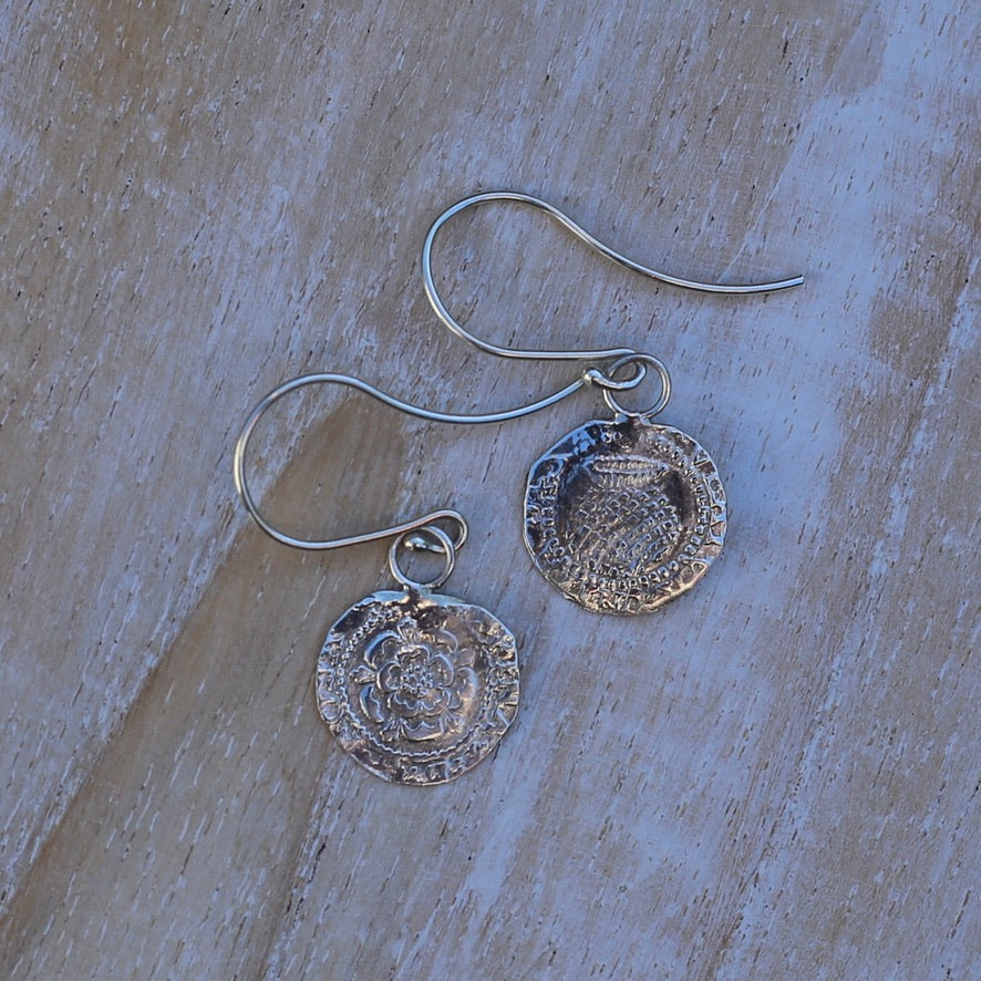 The Penny, Earrings -  Replica of the James I Penny Second Coinage 1604 - 1619