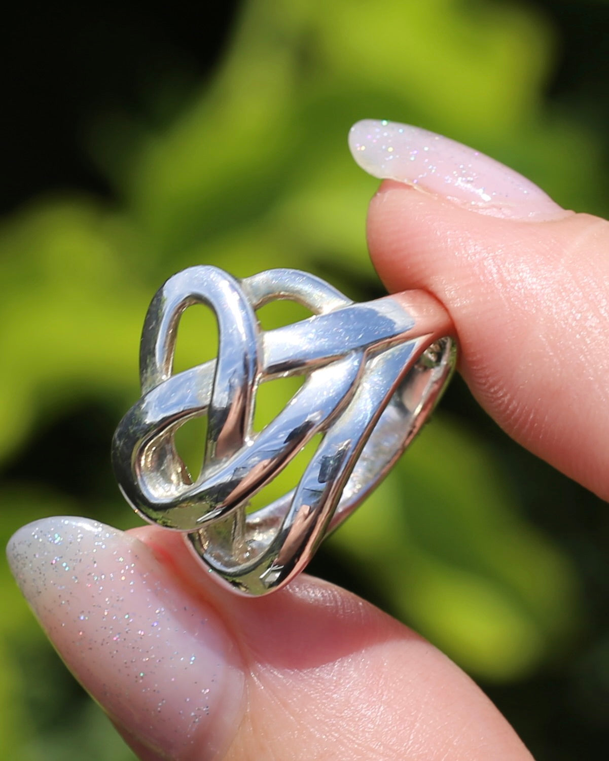 Celtic Feel Swirl Ring, Sterling Silver, size 6.5 or M1/2 (might fit smaller due to width), 6.81g