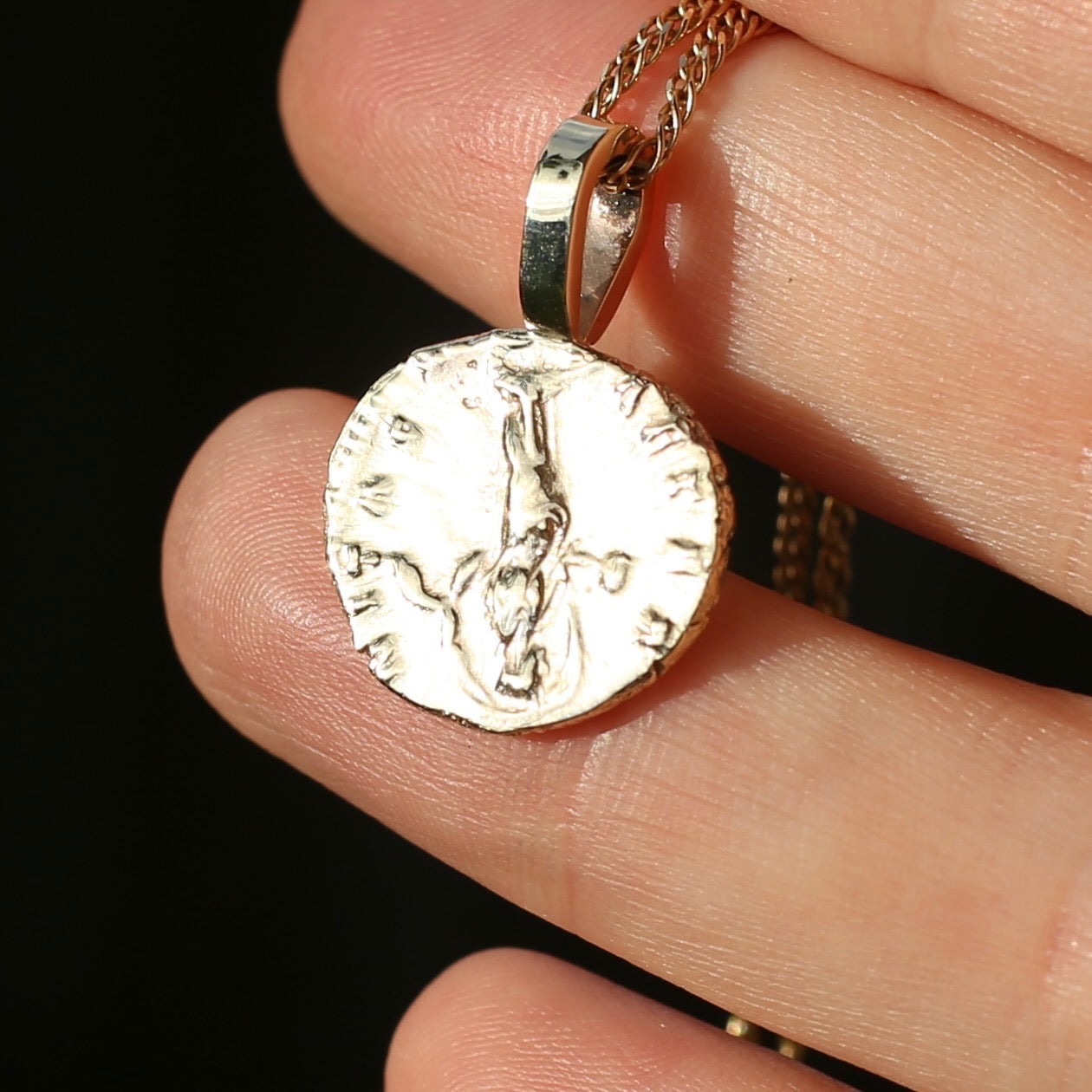 Faustina the Elder Coin Pendant,Cast From a 141-161AD Silver Denarius, avail in  Silver and Gold