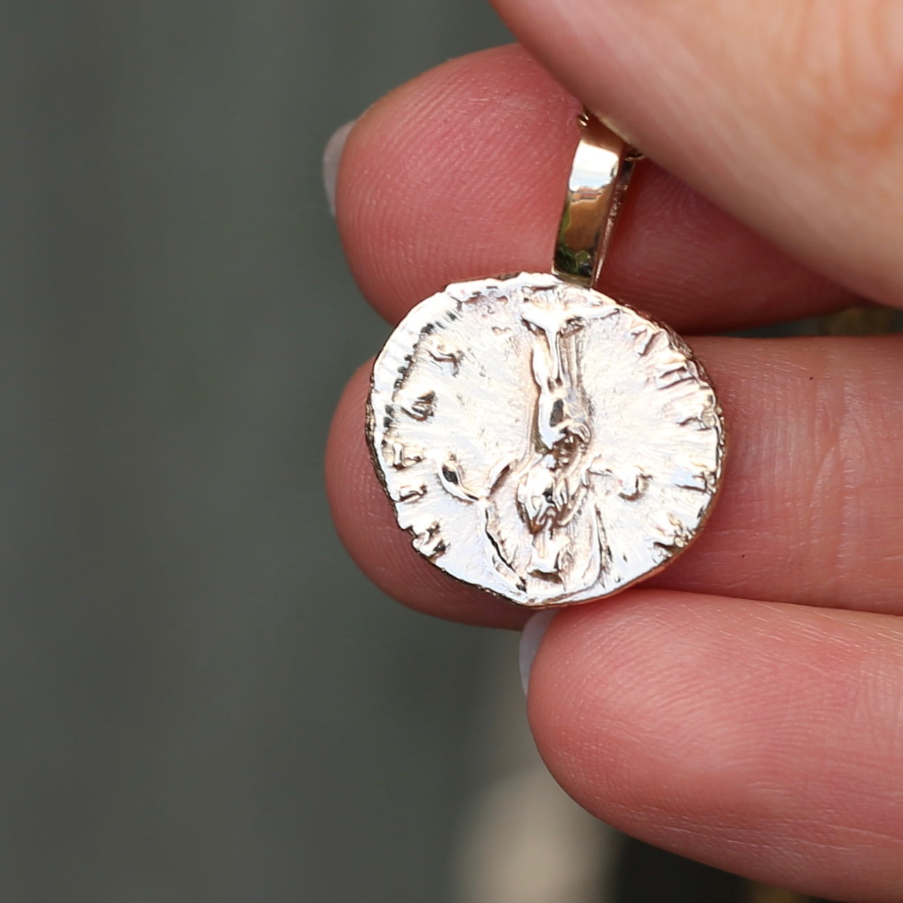 Faustina the Elder Coin Pendant,Cast From a 141-161AD Silver Denarius, avail in  Silver and Gold