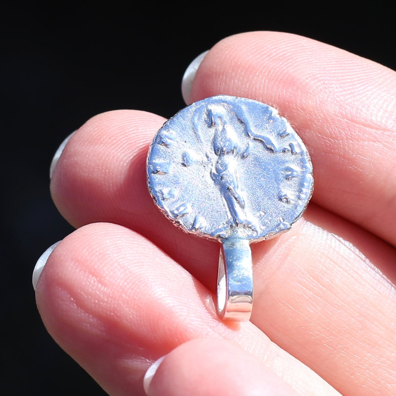 Faustina the Elder Coin Pendant,Cast From a 141-161AD Silver Denarius, avail in  Silver and Gold