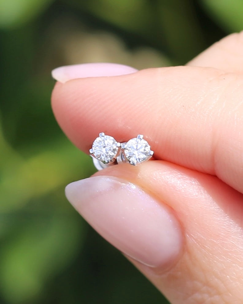 0.25ct TDW Diamond 4 Claw Studs, 9ct White Gold, 0.77g