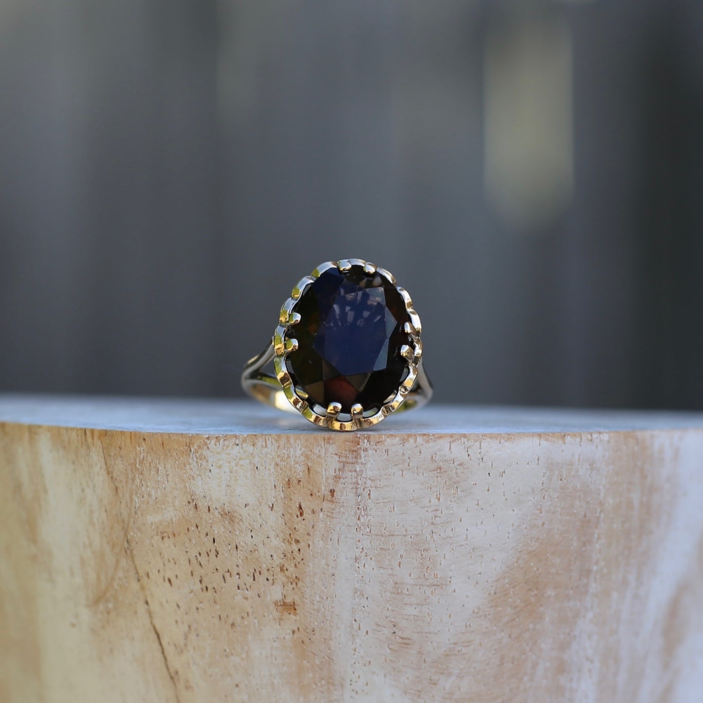 Gorgeous 1973 7.5ct Smoky Quartz Cocktail Ring, size N or 6.75