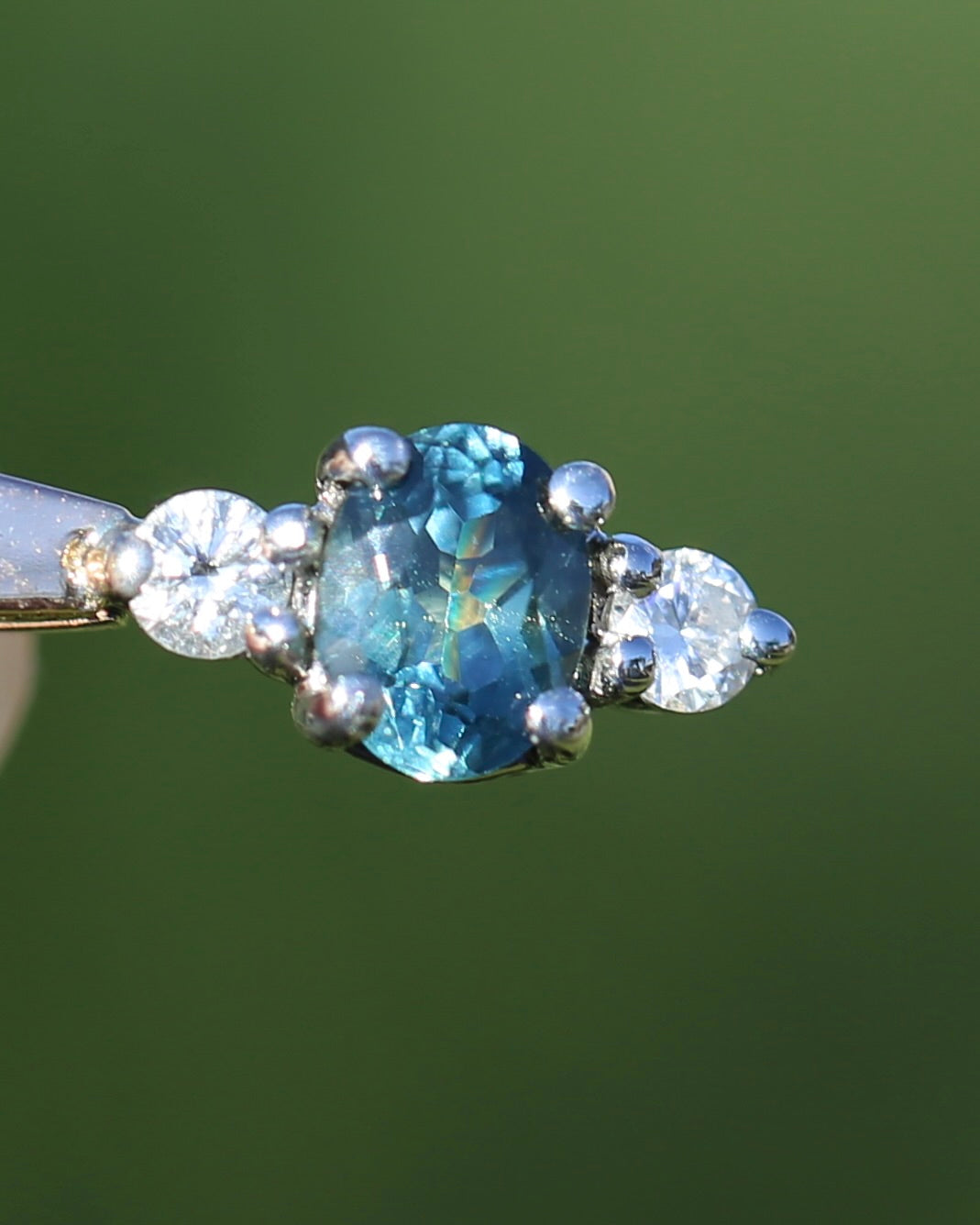 Vintage 0.55ct Parti Sapphire and 0.11ct Diamond Trilogy Pendant, 1.00g