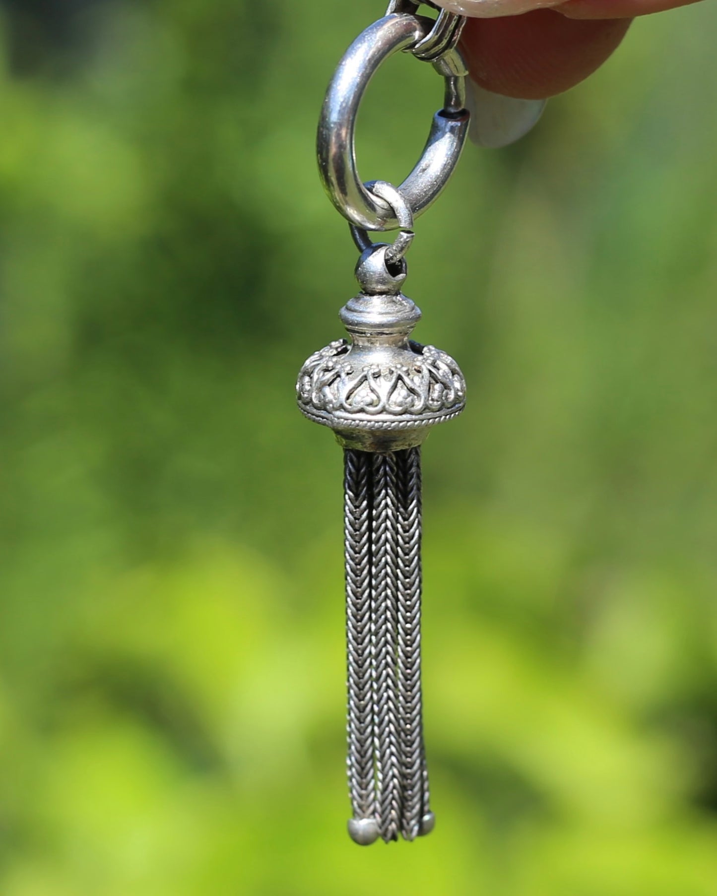 Antique Silver Tassel, Sterling Silver, 3.7g & 2.9g