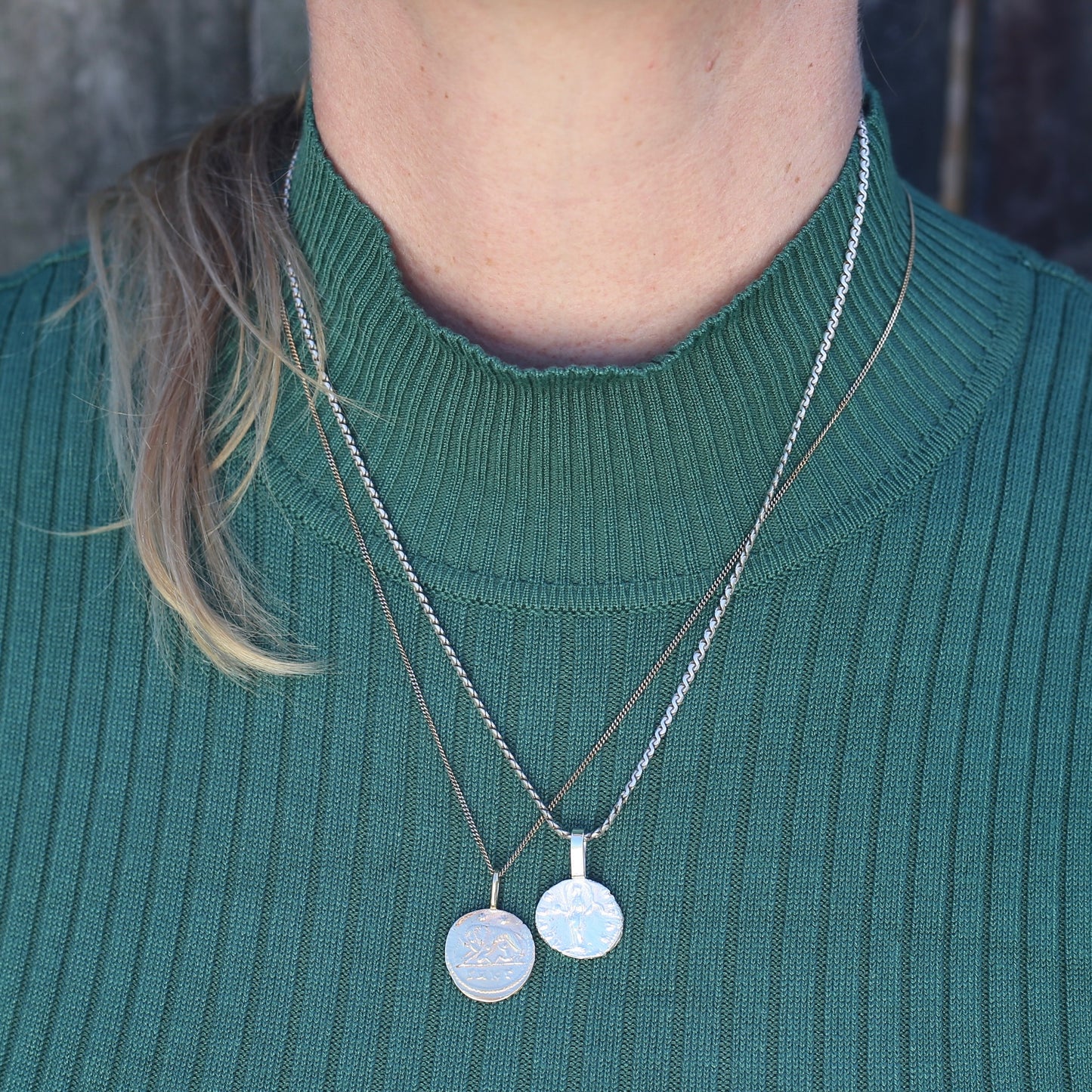 Eternity Pendant - Roman Goddess Aeternitas or Providentia, Cast From a 141-161AD Silver Denarius, avail in  Silver and Gold