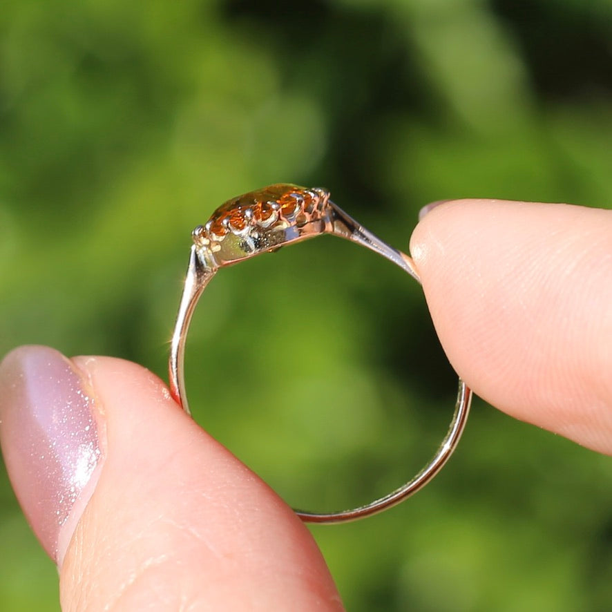 Early Australian Joseph Lawrence Oval Paste Ring, size R or 8.75