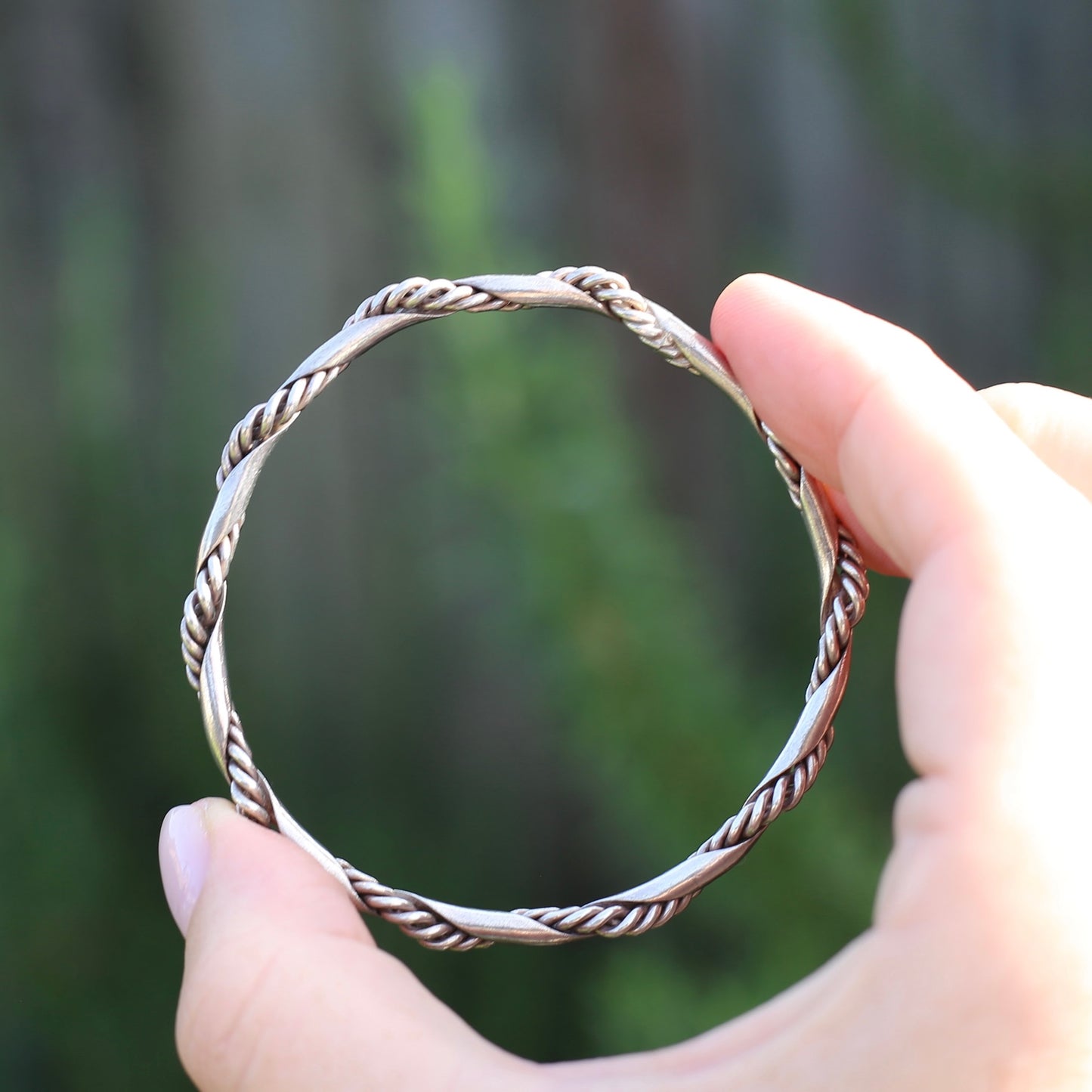 Twisted Rope Silver Bangle, Sterling Silver, 16.6g