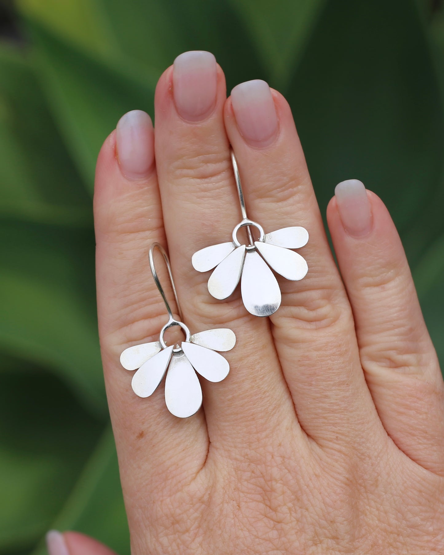 Hand Made Floral Inspired Earring Wires, Sterling Silver, 3.83g