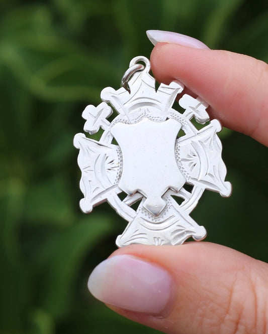 Antique 1906- 1907 Birmingham Made Silver Fob, Sterling Silver, 11.76g