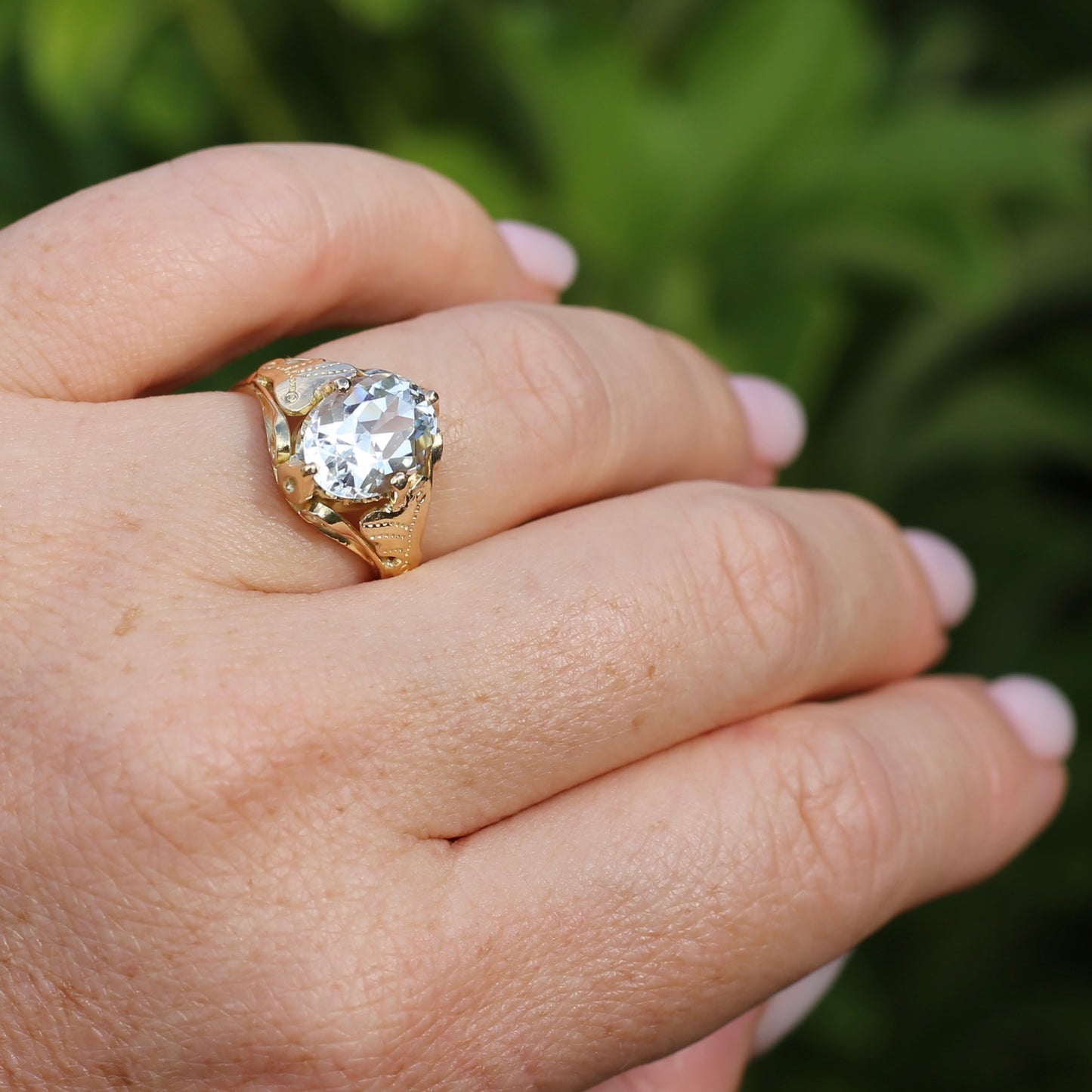 3.26ct Oval Natural Aquamarine in Hand Crafted 18ct Yellow Gold Ring, size P or 7.5, with Valuation