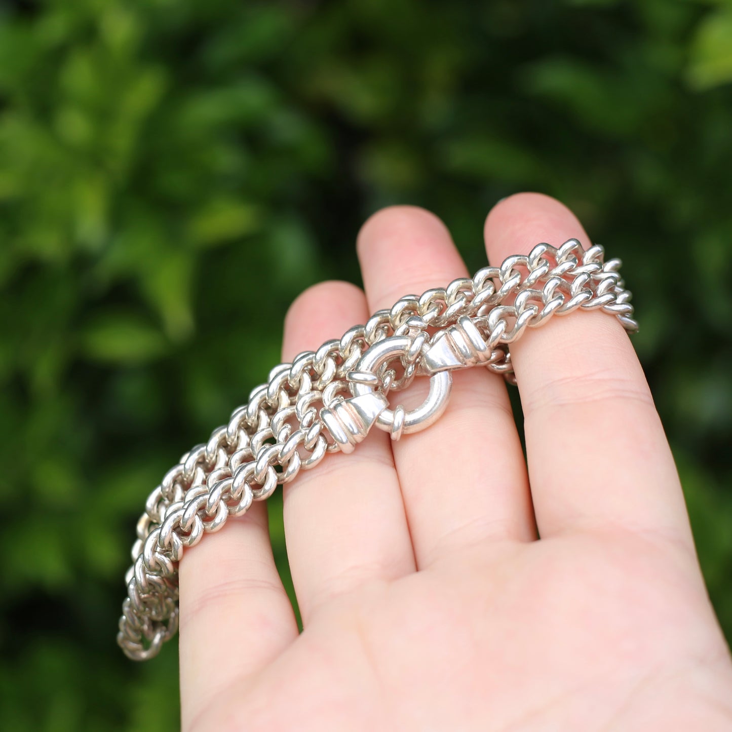 Silver Curb Chain with Italian Bolt Clasp, 45cm, 52.1g