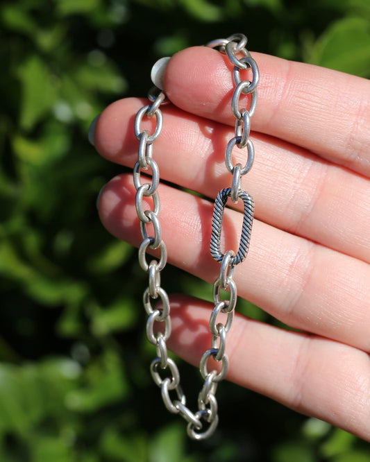 Oval Cable Link Bracelet, Sterling Silver, 12.6g