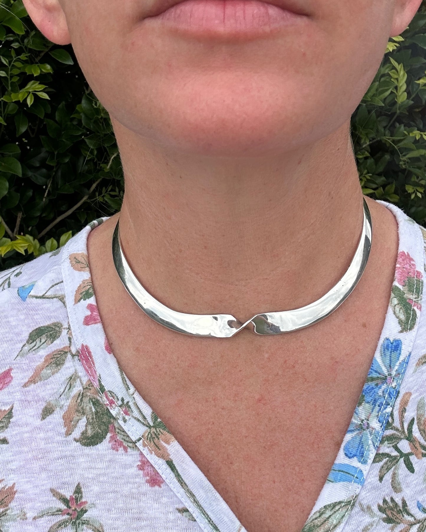 Vintage Silver Twist Choker, 35.5g