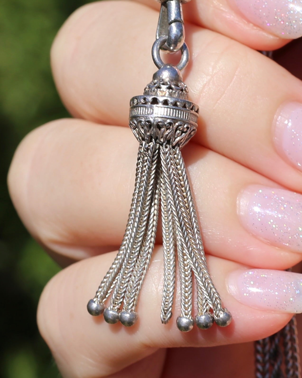 Antique Silver Tassel, Sterling Silver, 3.7g & 2.9g
