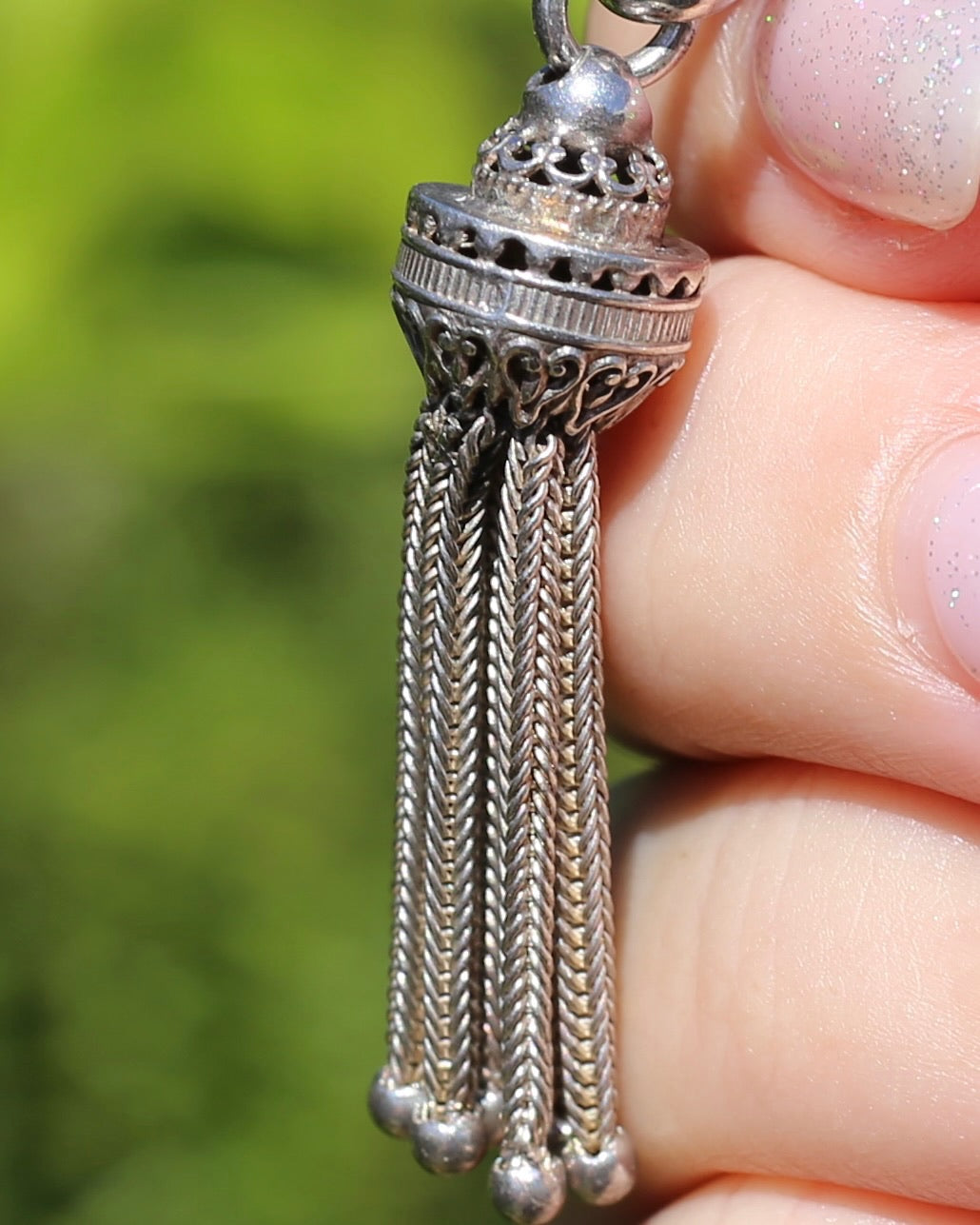 Antique Silver Tassel, Sterling Silver, 3.7g & 2.9g